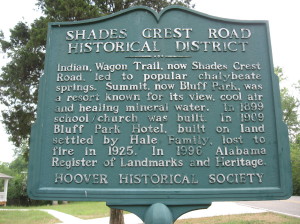 Shades Crest Road Historical District Sign